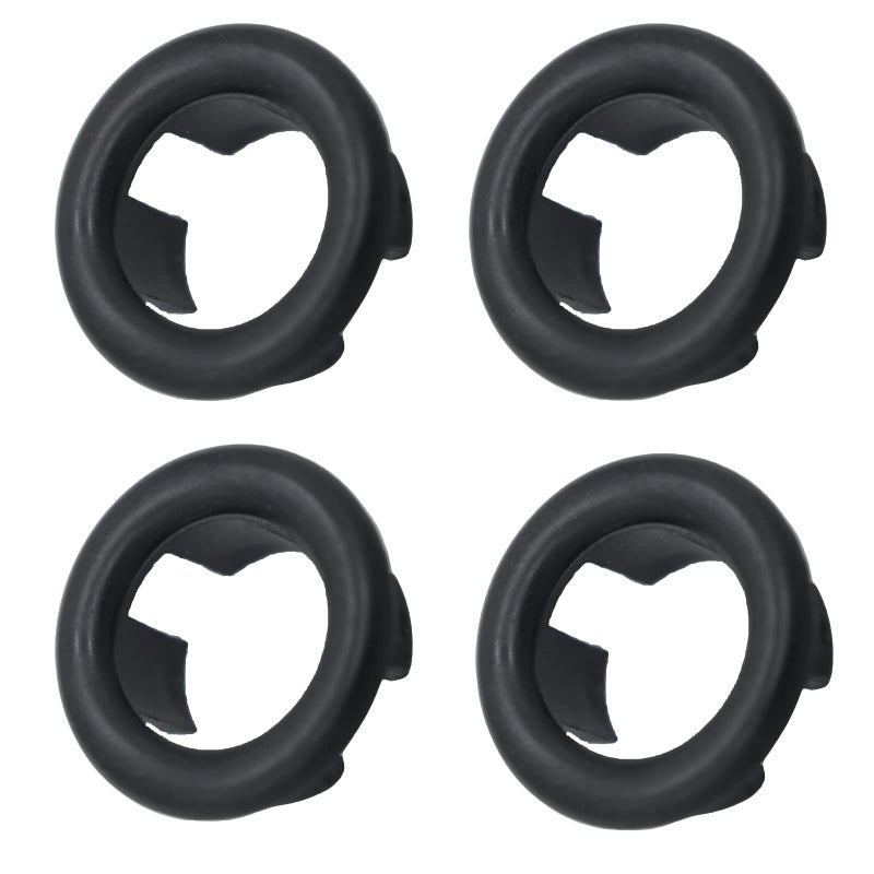 CaoXiong 4 Pack Bathroom Basin Sink Round Hole Trim Overflow Cover Rings Hole Insert in Cap Hollow Ring Triangle for Hole Diameter Replacement Ceramic Pots for Home,Sink,Bathroom,Kitchen (Black) - Image 1